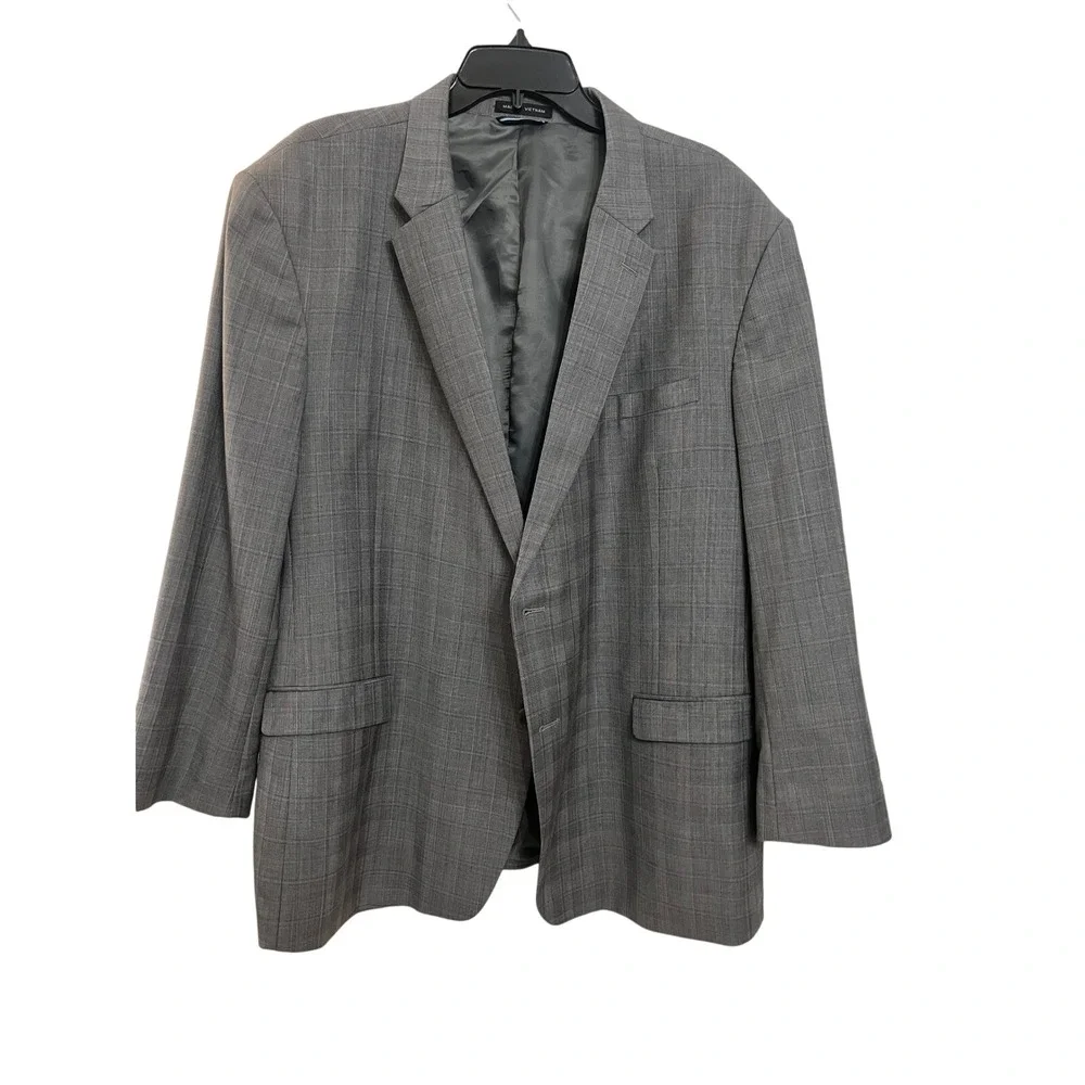 Tommy Hilfiger Mens Grey Plaid Wool Blend Blazer‎ Sport Coat Jacket R50 W45